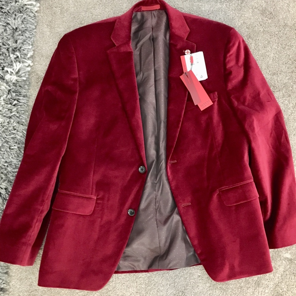 New Red Velvet Party Jacket Slim Fit 40S